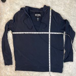 Victoria Sport pull over hoodie, Size Small/Petite color: dark navy